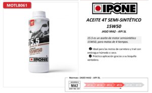 Aceite IPONE 4T semi sintético 15W50