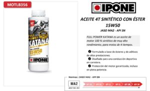 Aceite sintético con éster 15W50