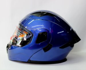 Casco steel abatible Azul acero (mica transparente) 2X1500