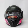 Casco steel abatible rosa con negro mate (mica transparente) 2X1500 - Imagen 2