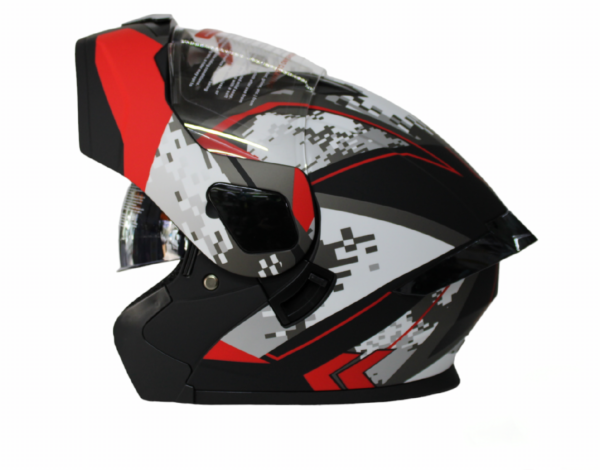 Casco Steel Abatible Modelos Gráficos Rojo H Mate (mica transparente) 2x1700