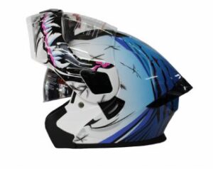 Casco Steel Abatible Modelos Gráficos Tiburón (mica transparente) 2x1700