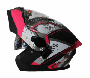 Casco Steel Abatible Modelos Gráficos Rosa H.Mate (mica transparente) 2x$1700