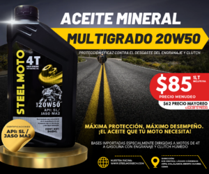 Aceite Mineral Multigrado 20W50