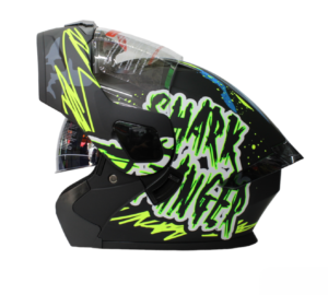 Casco Steel Abatible Modelos Gráficos Pez (mica transparente) 2x$1700