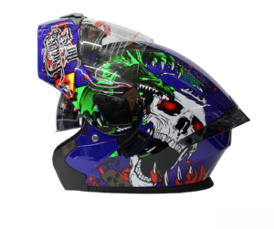 Casco Steel Abatible Modelos Gráficos Verde Demon (mica transparente) 2x$1700