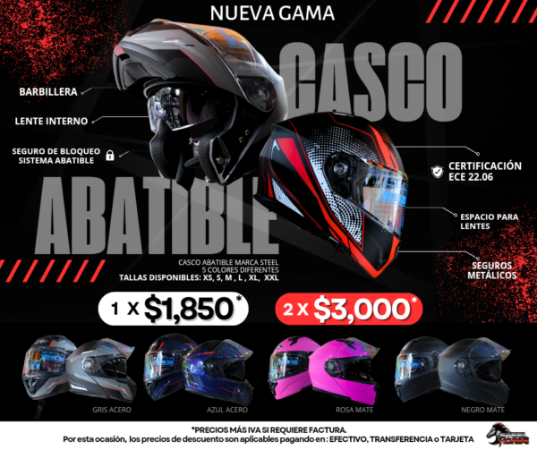 ¡Cascos ECE 22.06 abatible 2X$3000!